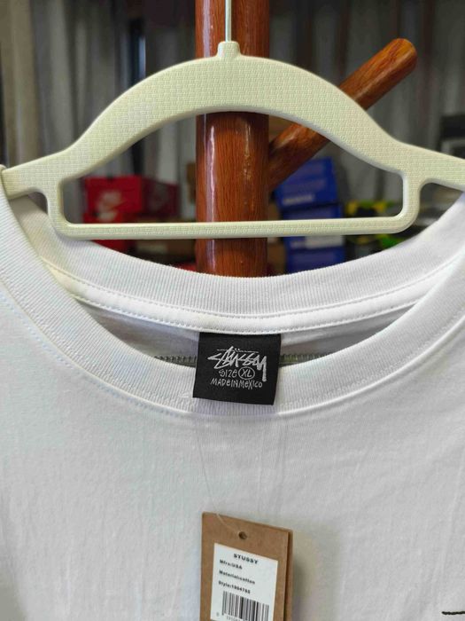 Stussy Męska Biała Koszulka z Nadrukiem Rozmiar XL