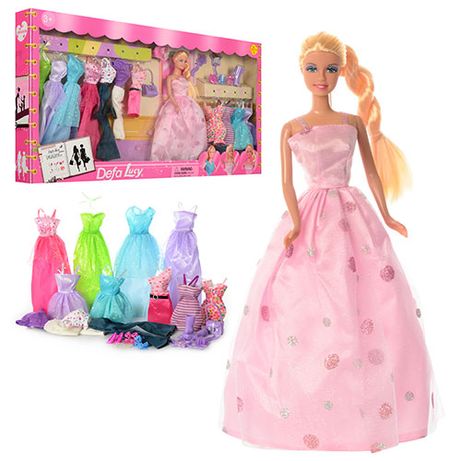 Кукла с нарядами DEFA 8193 одежда,обувь,аксессуары лялька з одягом