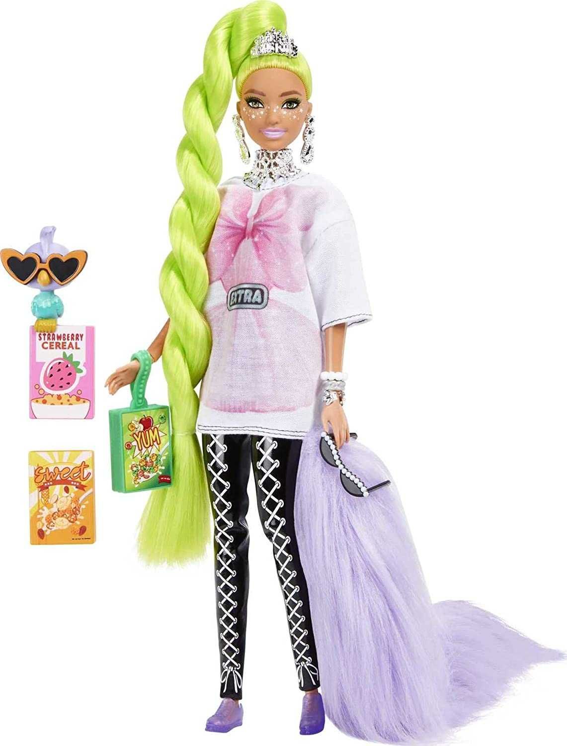 Лялька барбі екстра модниця з неоновим волоссям