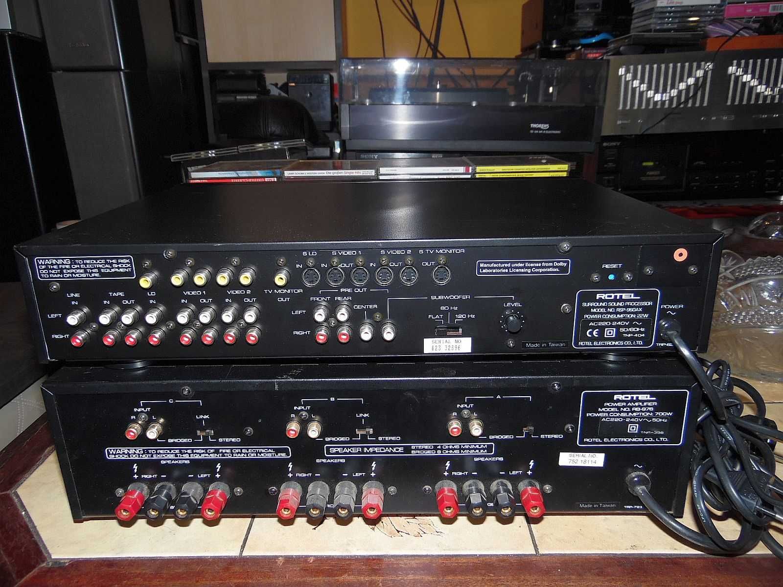 Wieża ROTEL RB-976 SIX Channel Power Rotel RSP-960AX Preamp