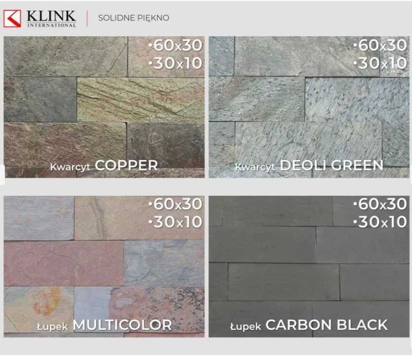 Płytki Łupek Panel Kamienny Black Slate natura 60x30x1 elewacja 60x40