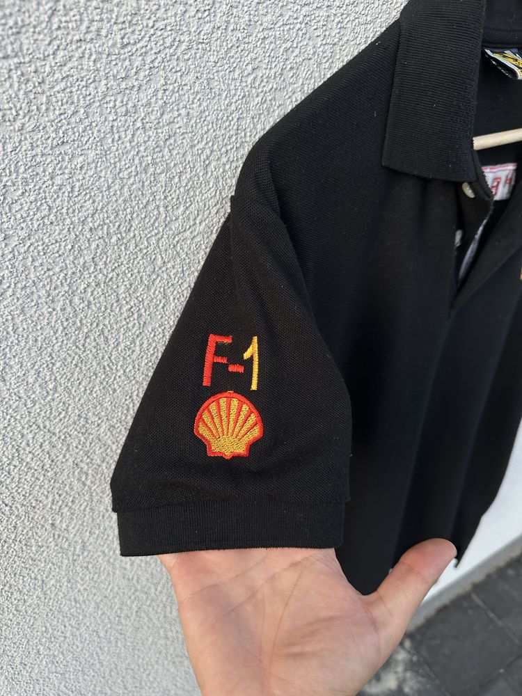Ferrari M czarna koszulka polo z logo
