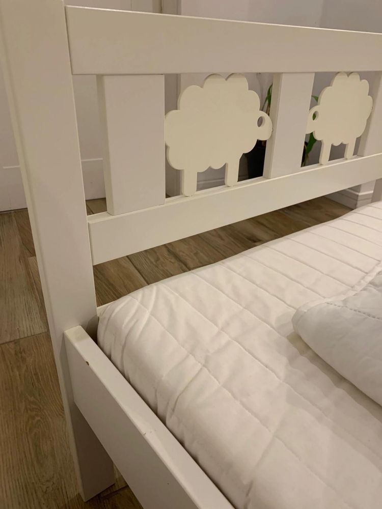 Łóżko ikea Kritter 70x160 + barierka +materac