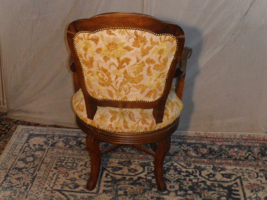 Fotel Biurowy Obrotowy Dębowy Stelaż  Unikat  z Włoch