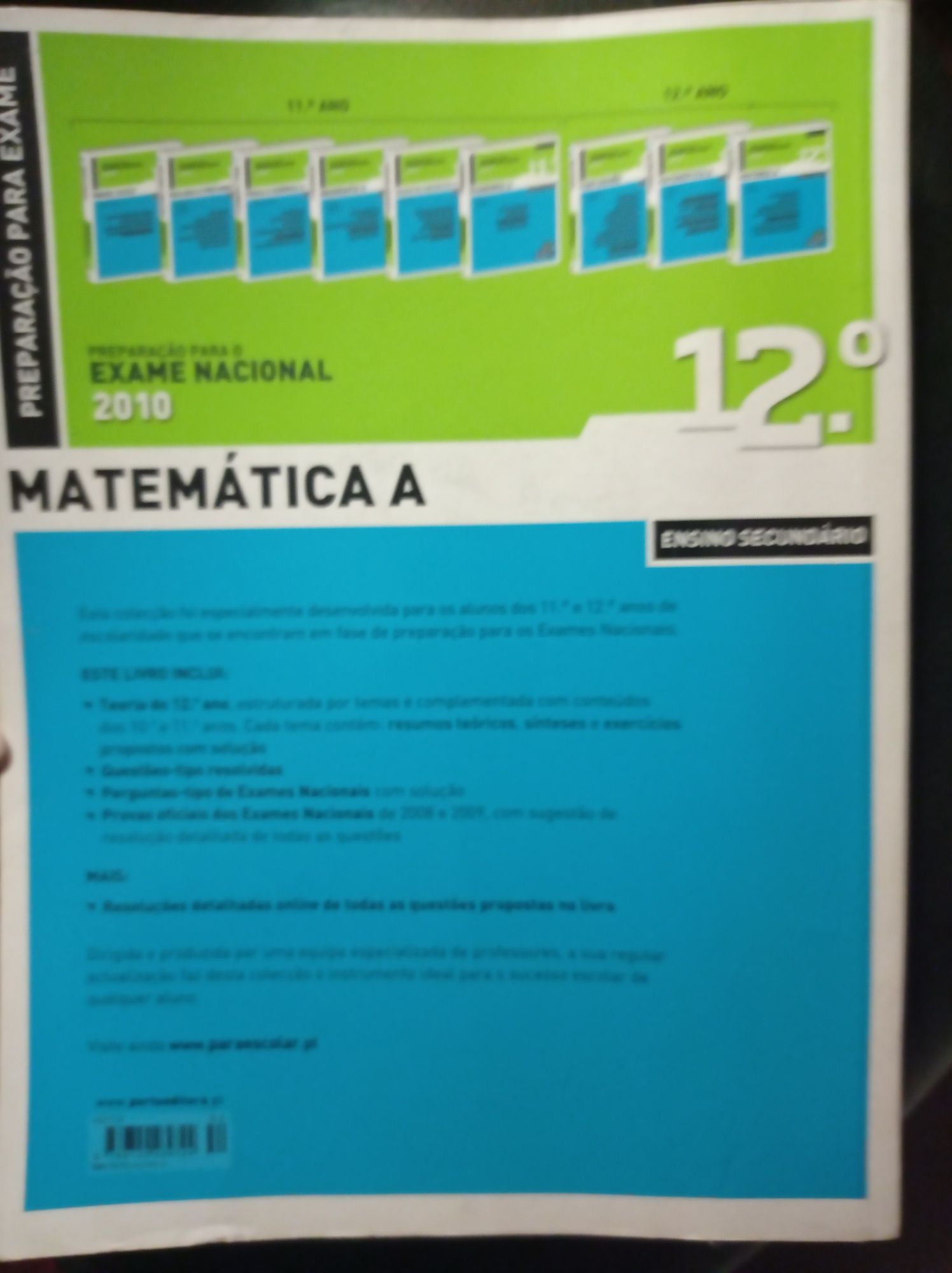 Livro de preparação para exame nacional Matemática A 12° ano (2010)