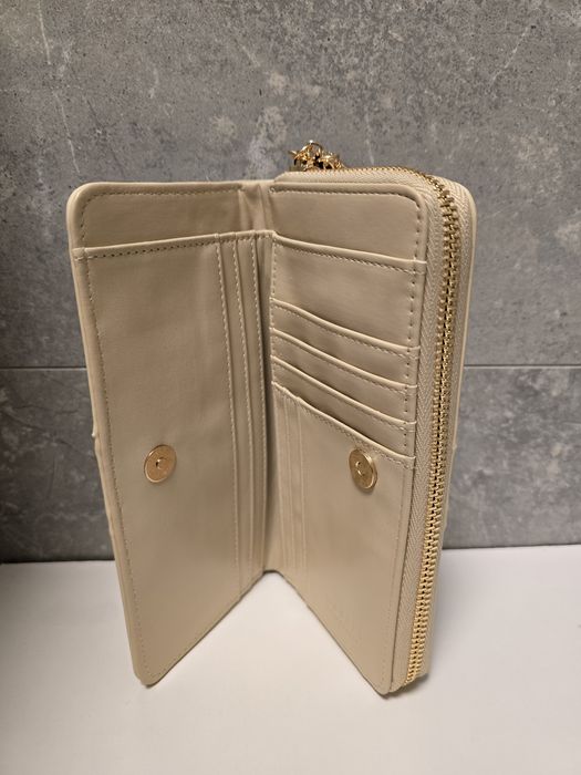 Duży portfel w monogram - beżowy