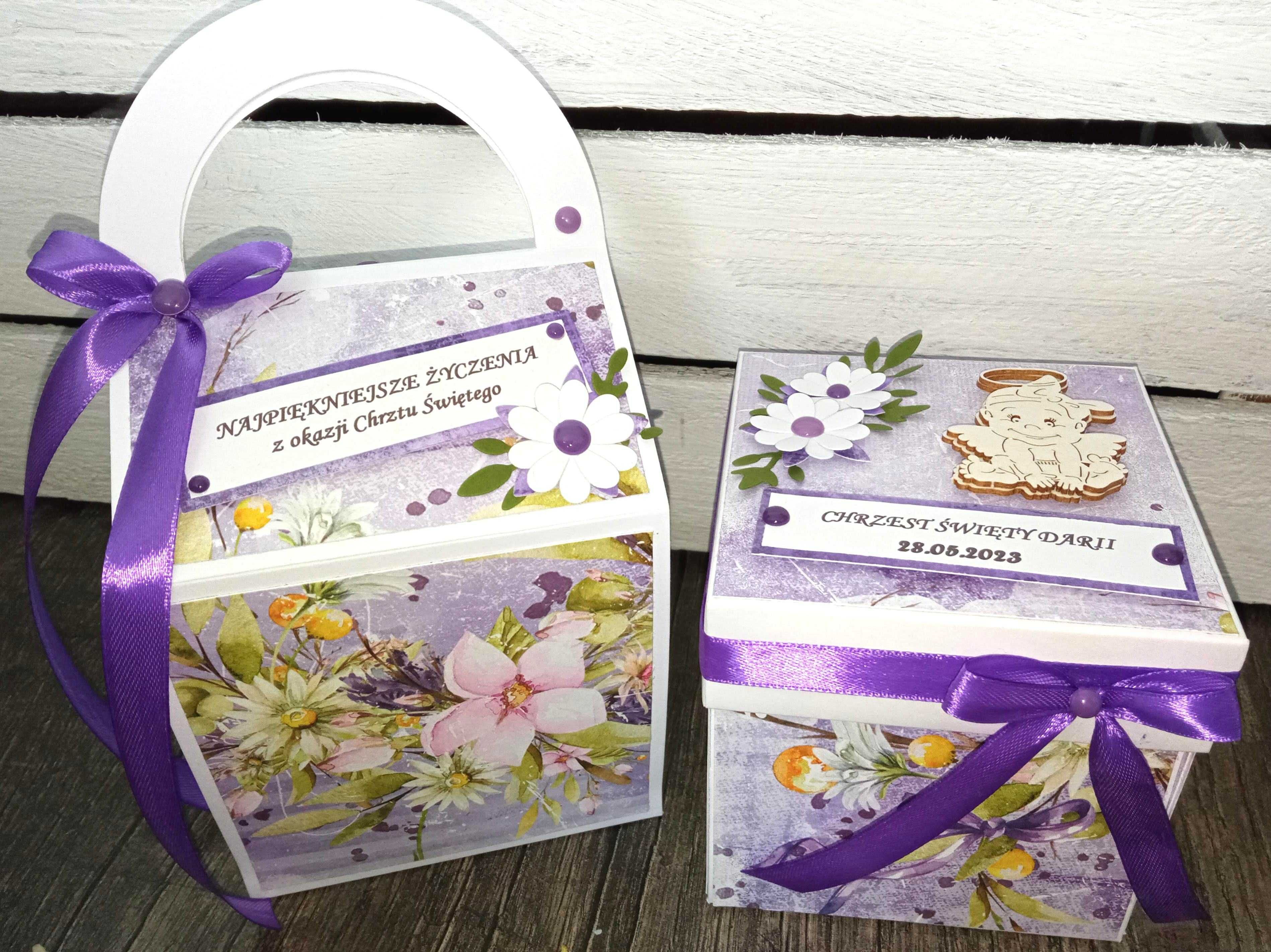 Exploding box na Chrzest Święty ręcznie robiony kartka na Chrzest