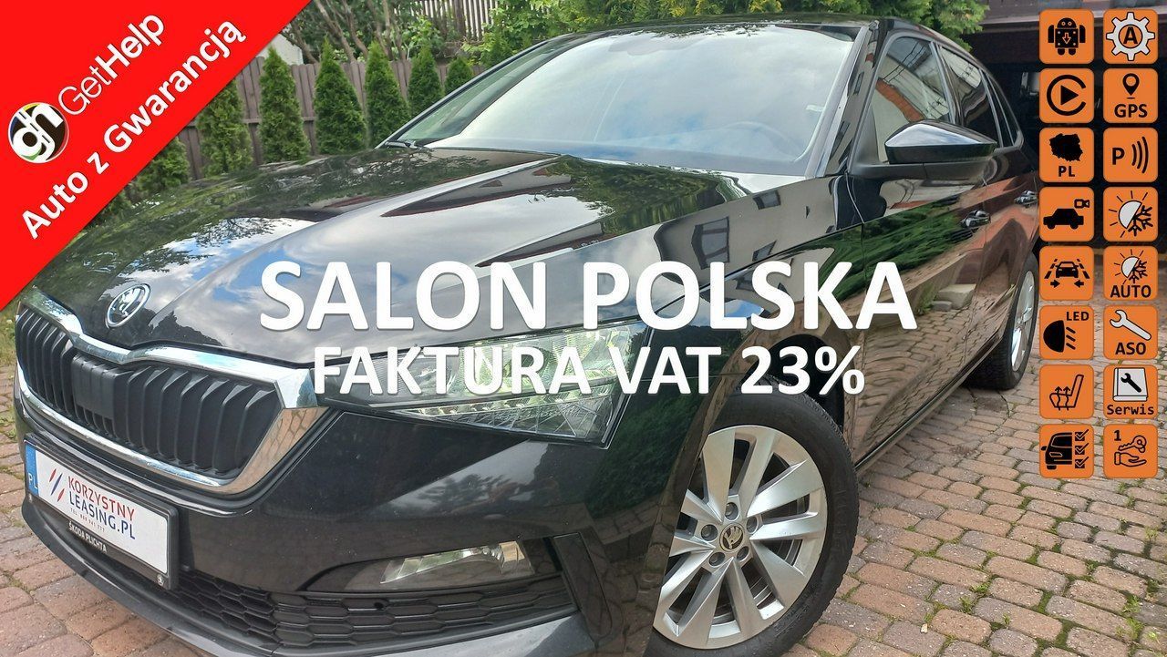 Skoda Scala DSG Salon PL 53.5 Export FV23% SmartLink+ Climatronic Kamera Grzane.f