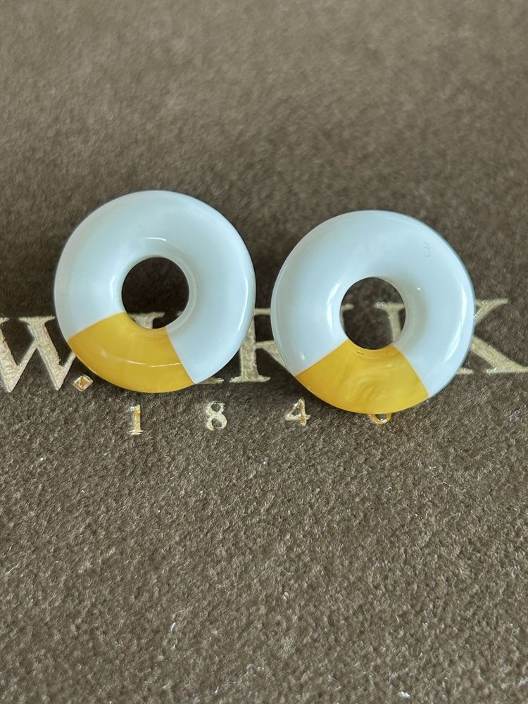 Kolczyki White Amber W. Kruk z bursztynem