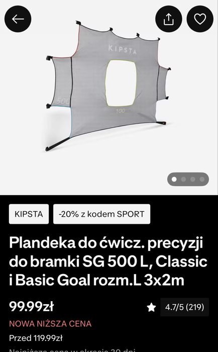 bramka  3x2 decathlon kipsta plandeka