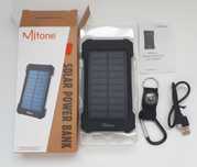 Powerbank solarny z kompasem, diodą LED i karabińczykiem (nowy)