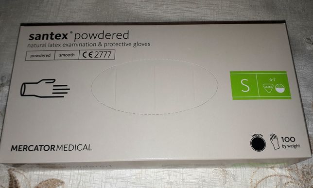 Santex powdered, rękawiczki pudrowe diagnostyczne i ochronne,100 S
