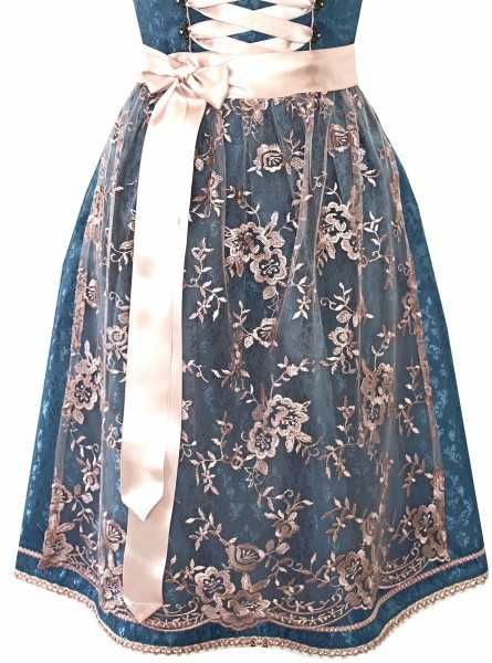 Alpejski  midi dirndl z ekskluzywnej kolekcji, koronkowy fartuszek