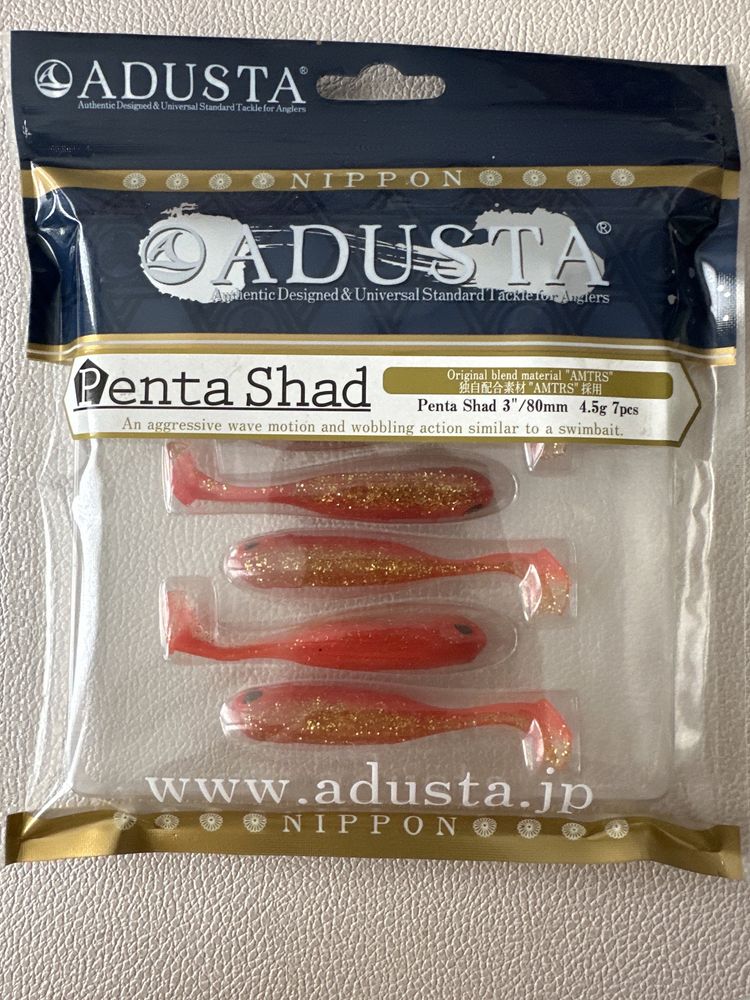 Jmc / Adusta Penta Shad 3” - 8 cm / Red Golden Shad