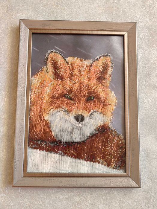 Картина бісером "Лис взимку"