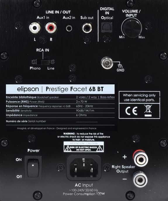 Elipson Prestige Facet 6B BT - Colunas Hifi com Bluetooth e DAC