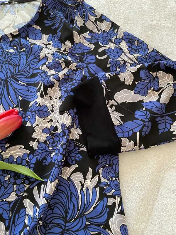 krótka sukienka granatowo czarna tunika plus size 4446 wiosna sukienka