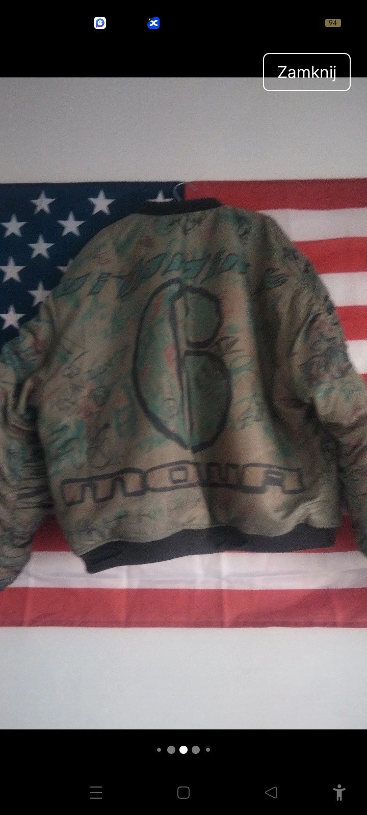 Mowalola Grafity Distressed Bomber