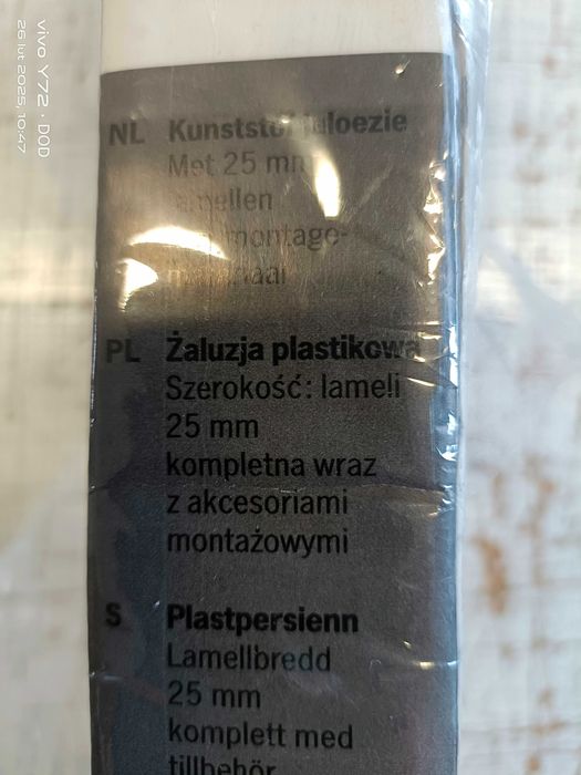 Żaluzja, roleta na okno 90x240 cm