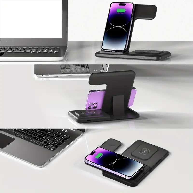 Stacja szybkiego ładowania 3w1 składana do iPhone Apple Watch Air Pods