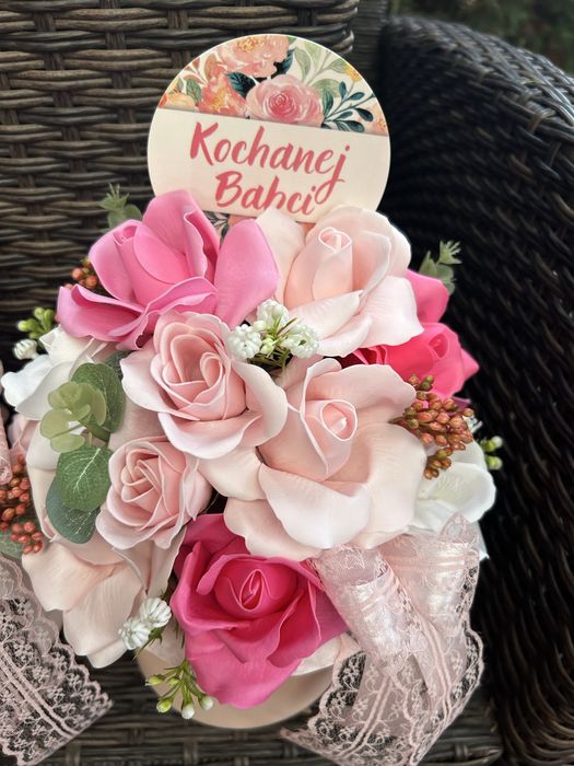 Flowerboxy z kwiatów mydlanych na Dzień Mamy  i inne okazje