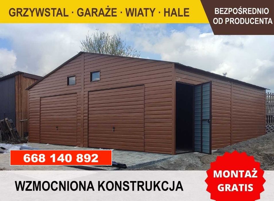 Garaż blaszany OCYNKOWANY - Magazyn Wiata - Hala Stalowa – GRZYWSTAL