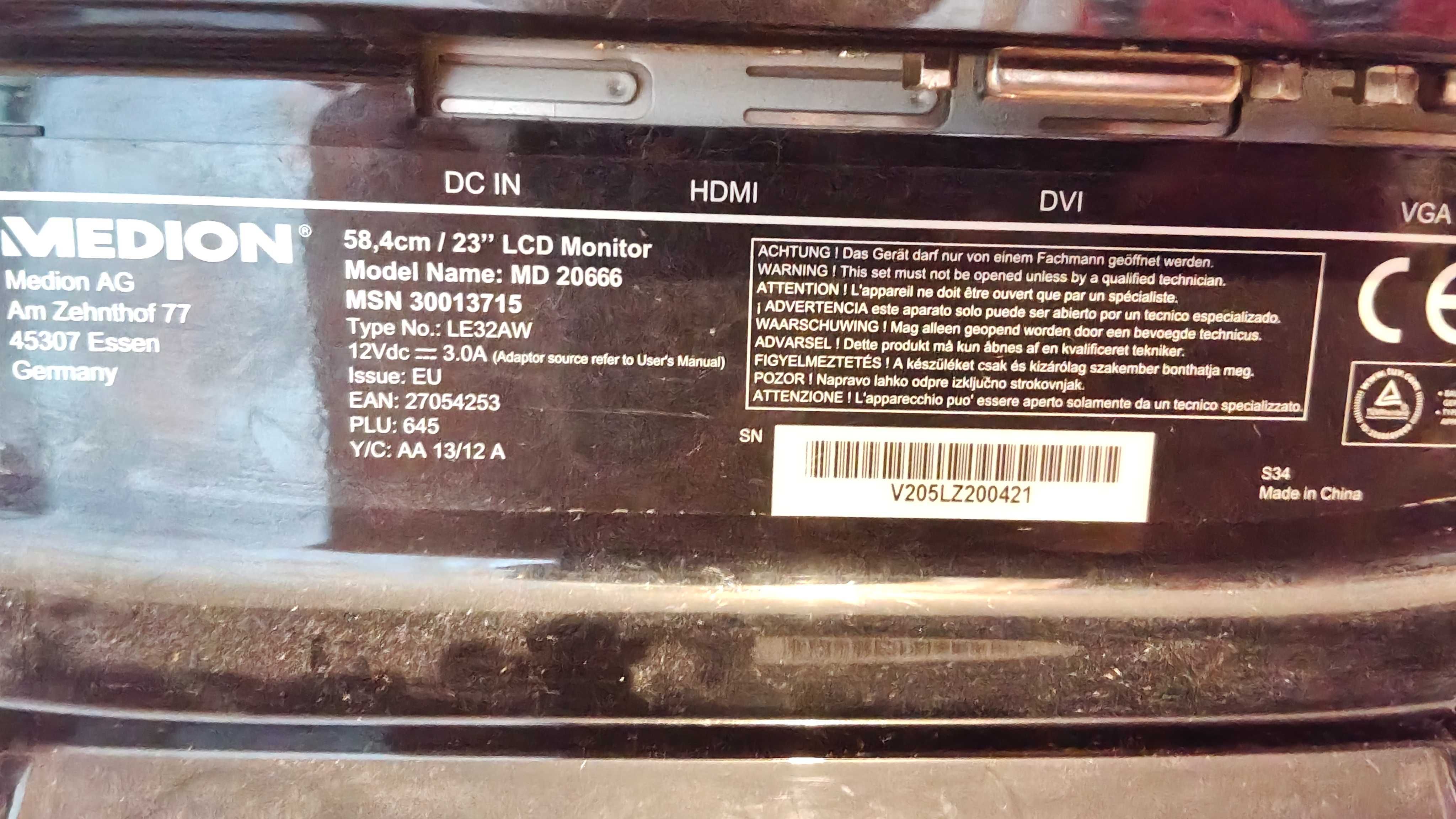 Monitor MEDION 23 cale 2 ms 60 hz OKAZJA