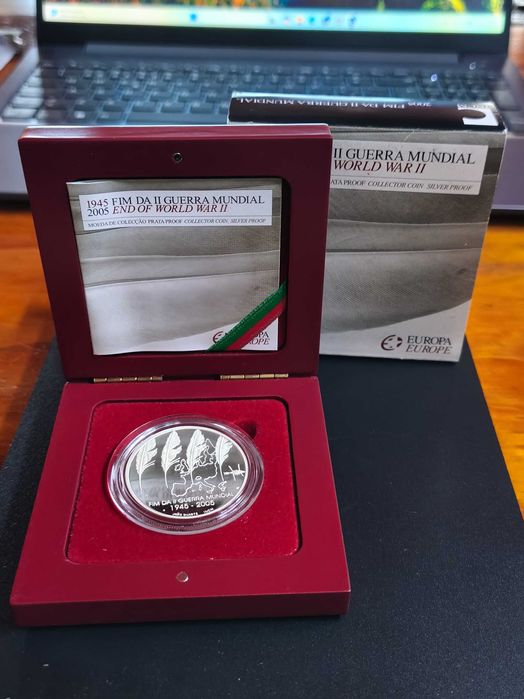 moeda 8€ prata proof  Fim da II Guerra Mundial - 2005