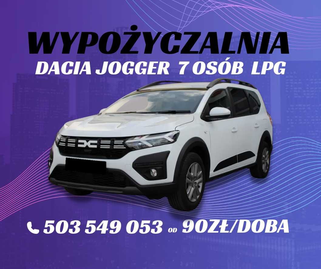 Wypożyczalnia samochodów Dacia Jogger LPG 7 osób Wynajem Bus 7 osobowy