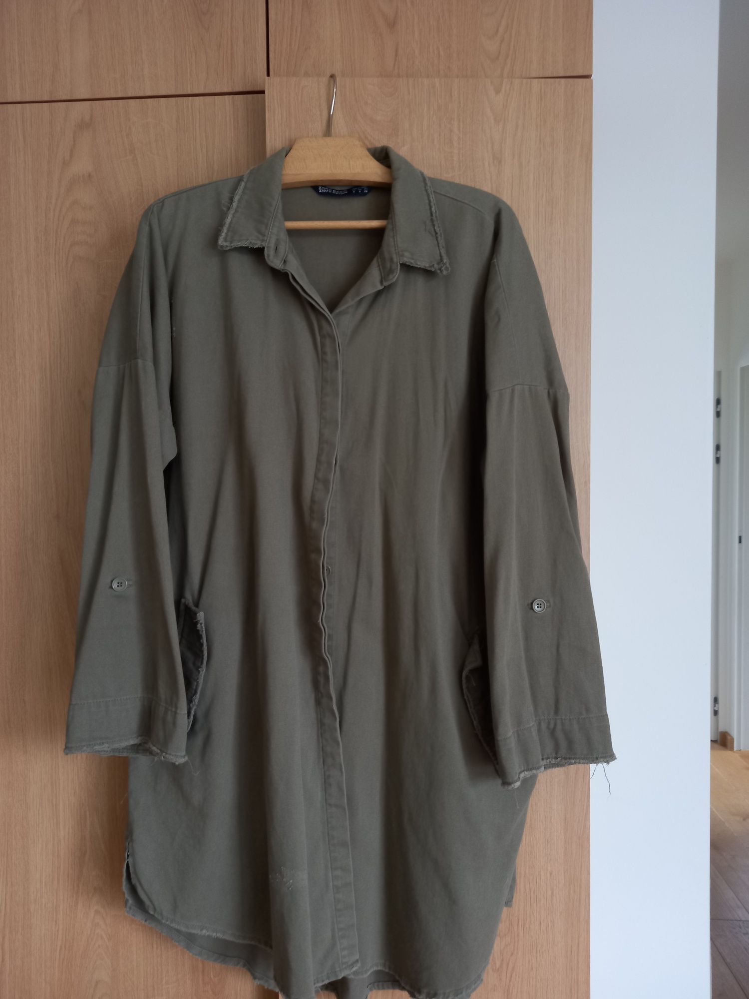 ZARA narzutka kurtka marynarka z napisami rozmiar S oversize