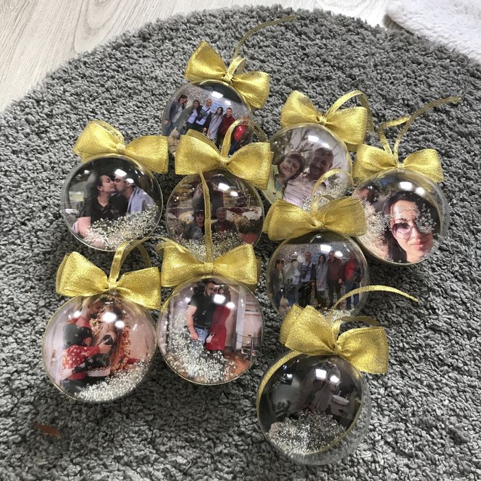 новорічні кульки з фото игрушки на елку шар бамбулі на ялинкуприкраса