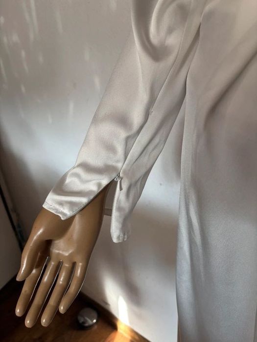 Asos Ślubna Minimalistyczna Satynowa Sukienka 46