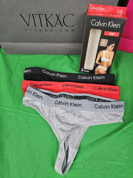 3pak Majtki Stringi Komplet Damskie Calvin Tommy Figi Victoria