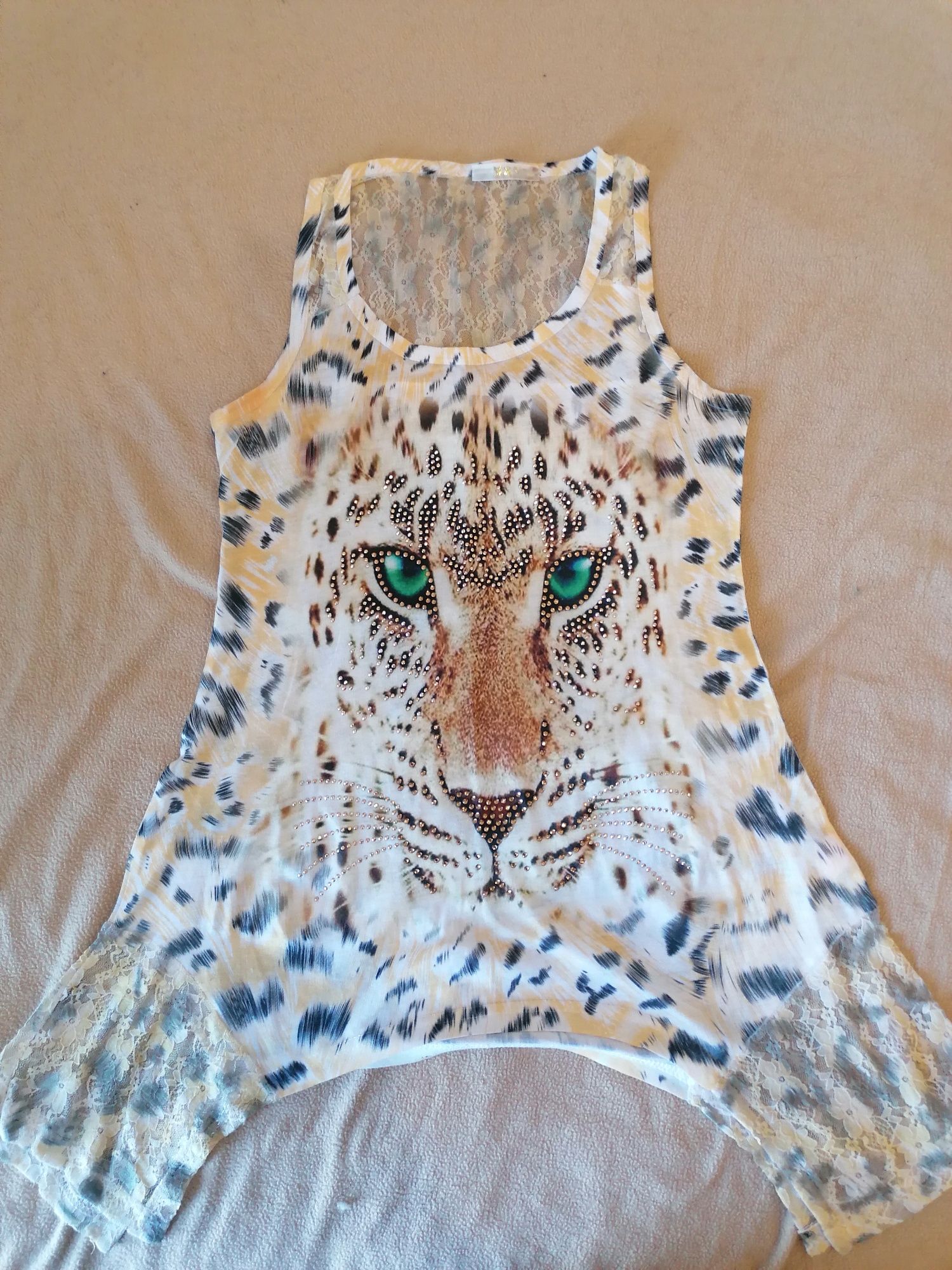 Top print leopardo