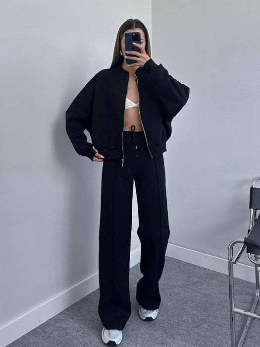 Женский костюм в стиле Зара 42-48 черный,графит Жіночий костюм гарний