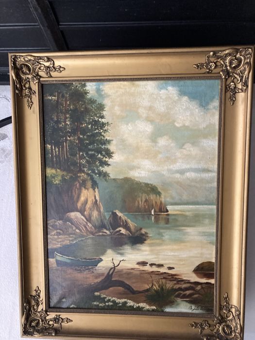 Pintura a óleo antiga, em muito muito bom estado