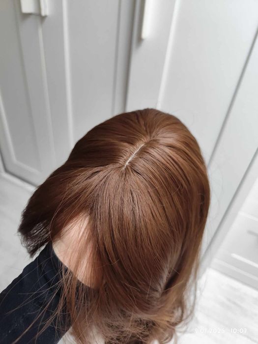 Peruka brąz brązowa z grzywką gęsta fale WIG cosplay