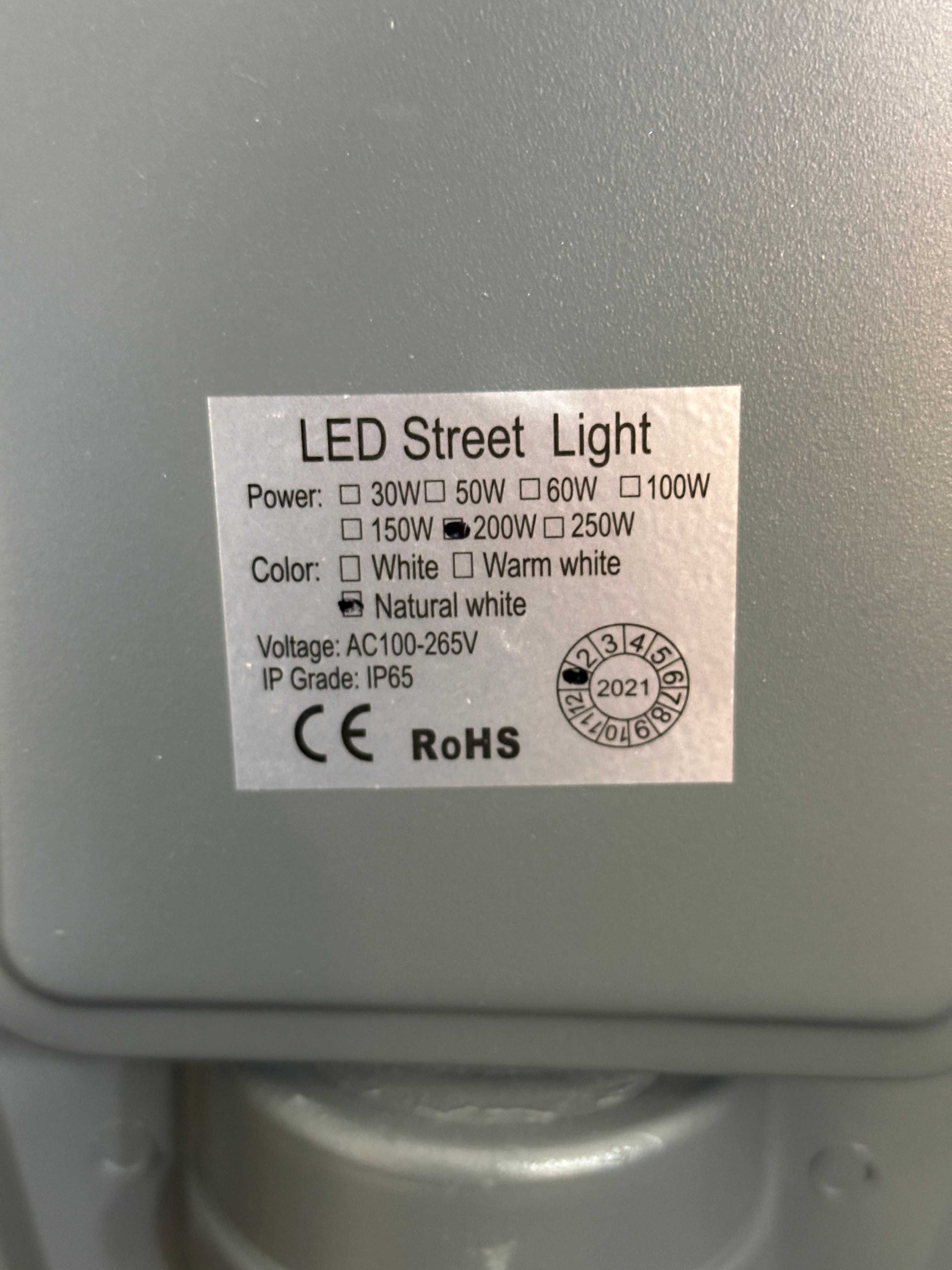 Lampa Ogrodowa uliczna przemysłowa LED LATARNIA 200W 20000LM  IP65