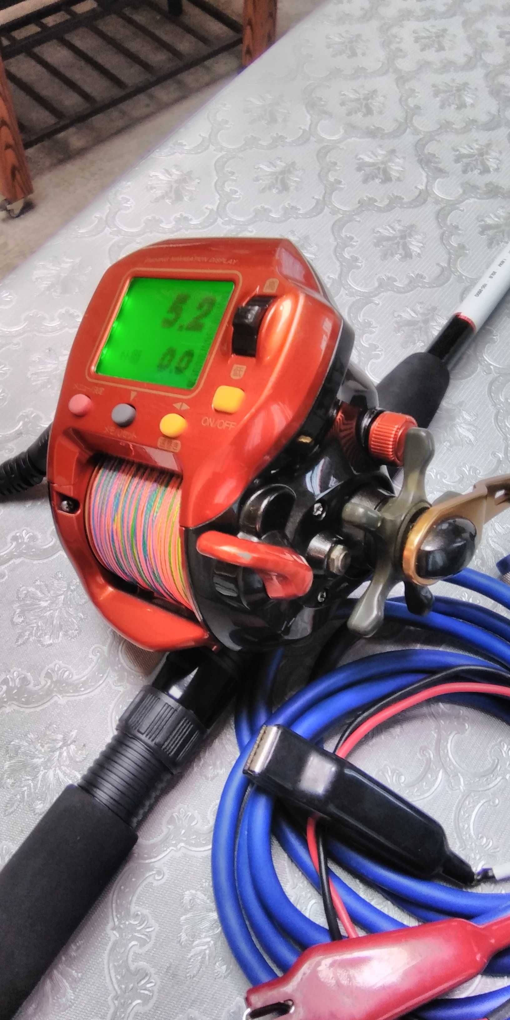 Cana e carreto elétrico Shimano Dendo Maru 3000HX, 15 vol., como novo.