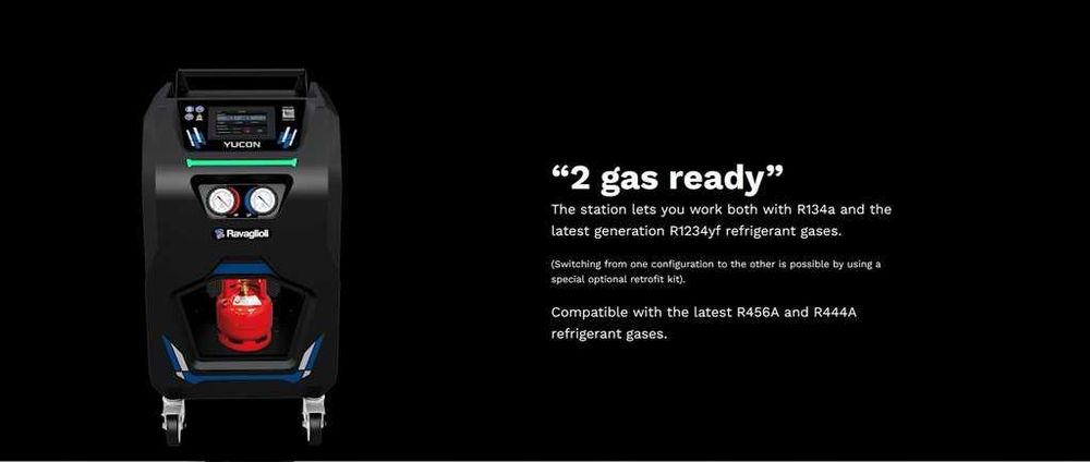 Ravaglioli stacja klimatyzacji Yucon T700 R134A R1234yf stary nowy gaz