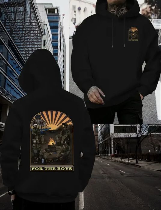 Чоловіче худі з принтом,на флісі