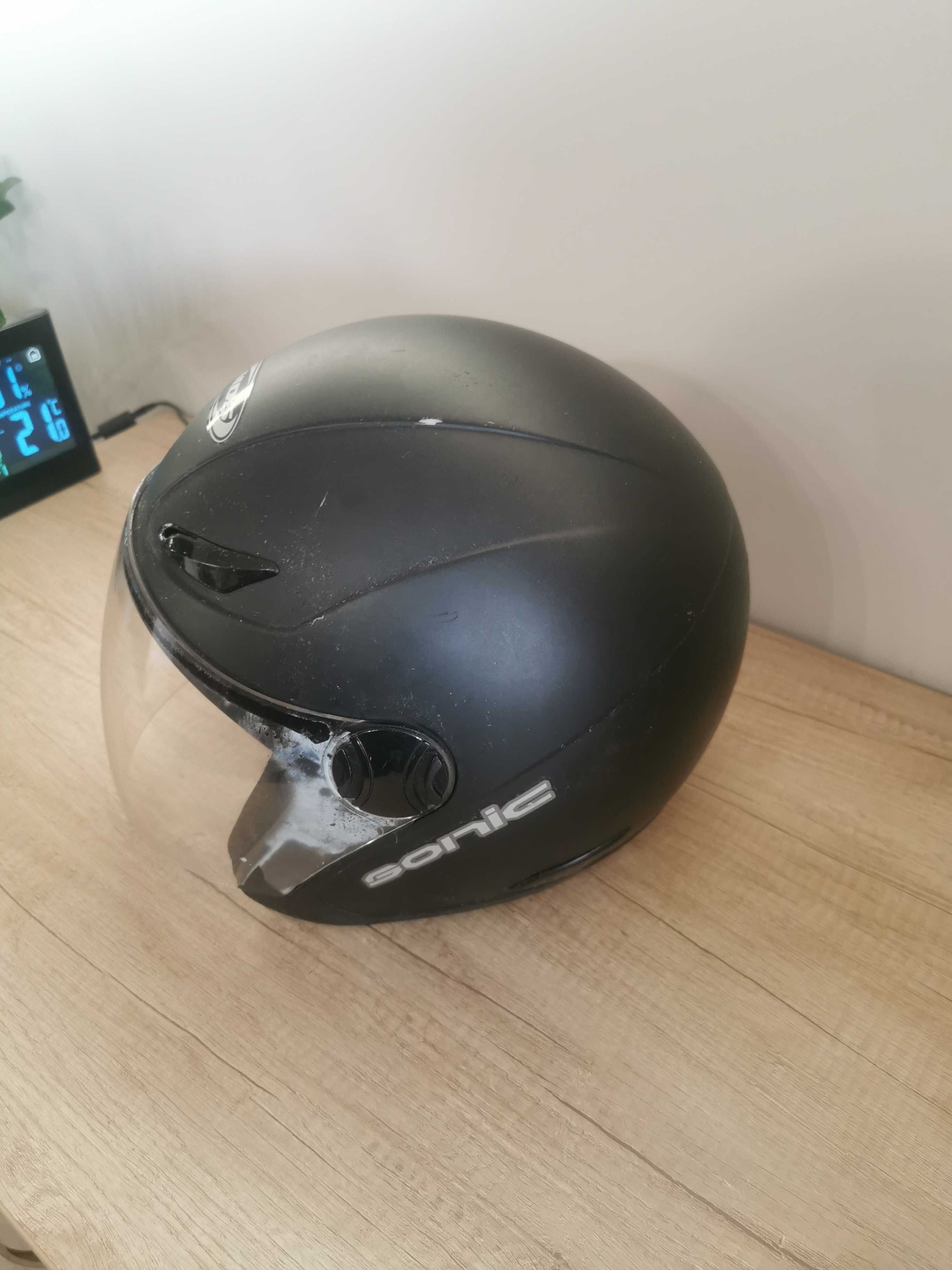 Kask motocyklowy otwarty  orzeszek MDS Sonic M czarny Mat