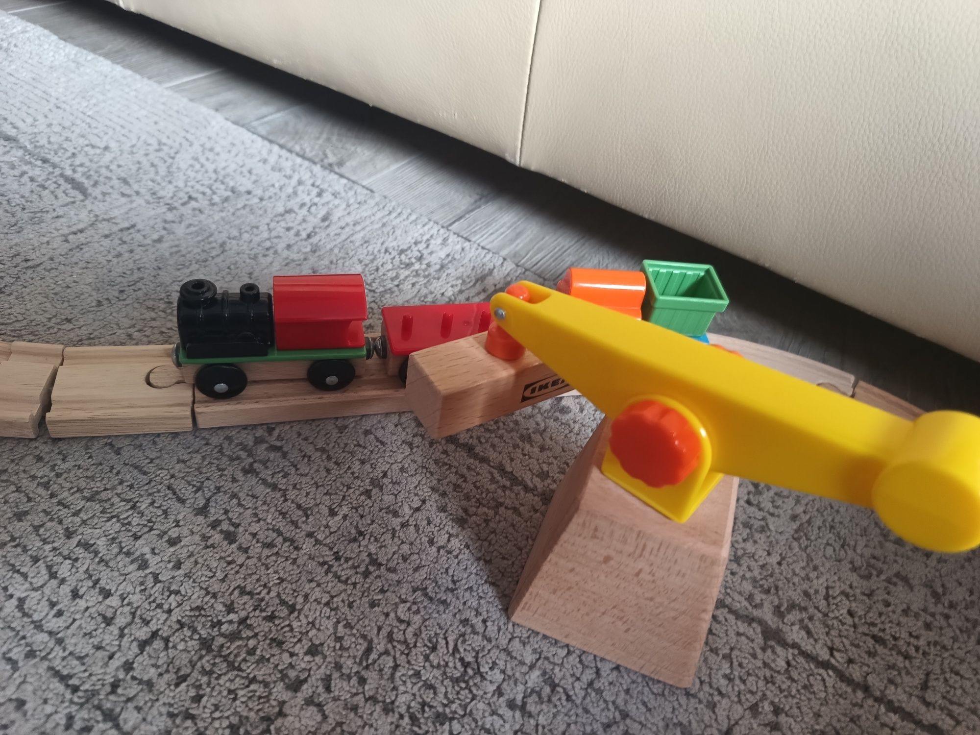 Kolejka drewniana Ikea + dodatki