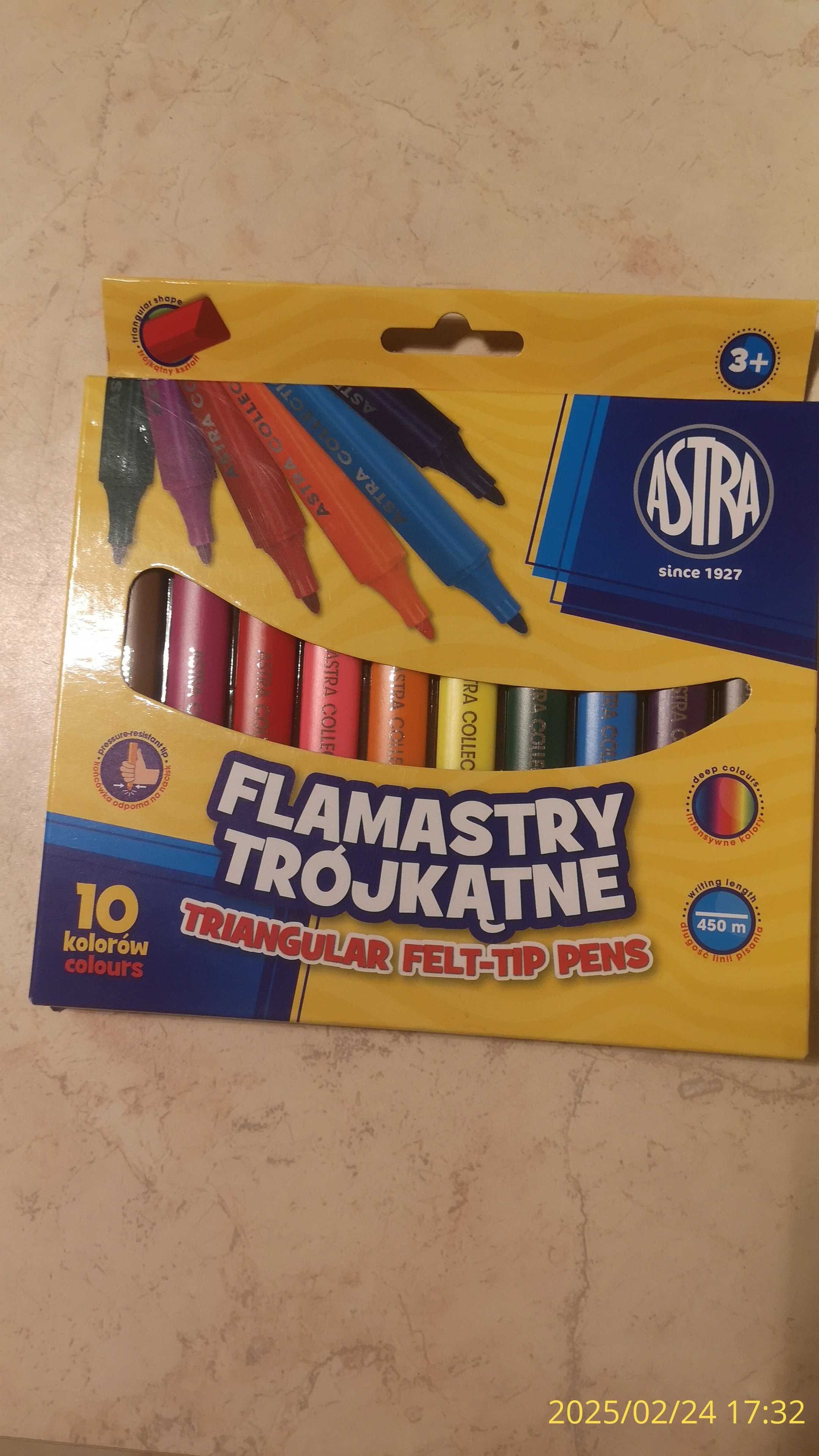 Nowe flamastry / pisaki trójkątne Astra