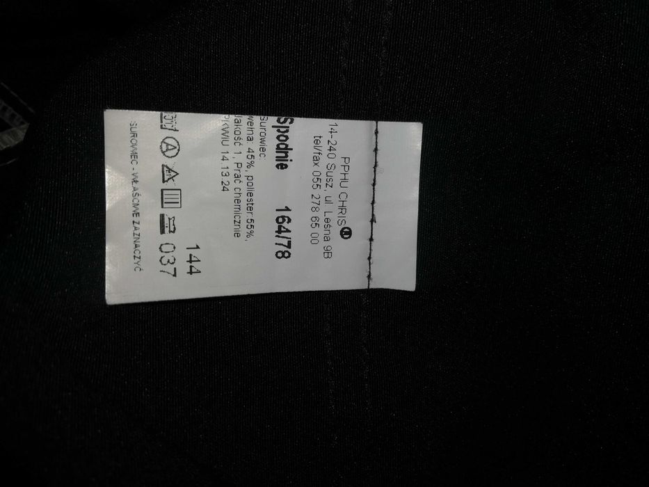 Garnitur męski 164 /92 /78 czarny