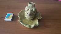 Пепельница голова обезьяны (керамика) (СССР, Индия 1960-1970 гг.)