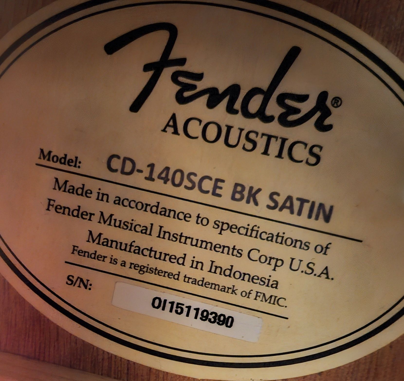 Gitara elektroakustyczna Fender CD-140SCE BK Satin
