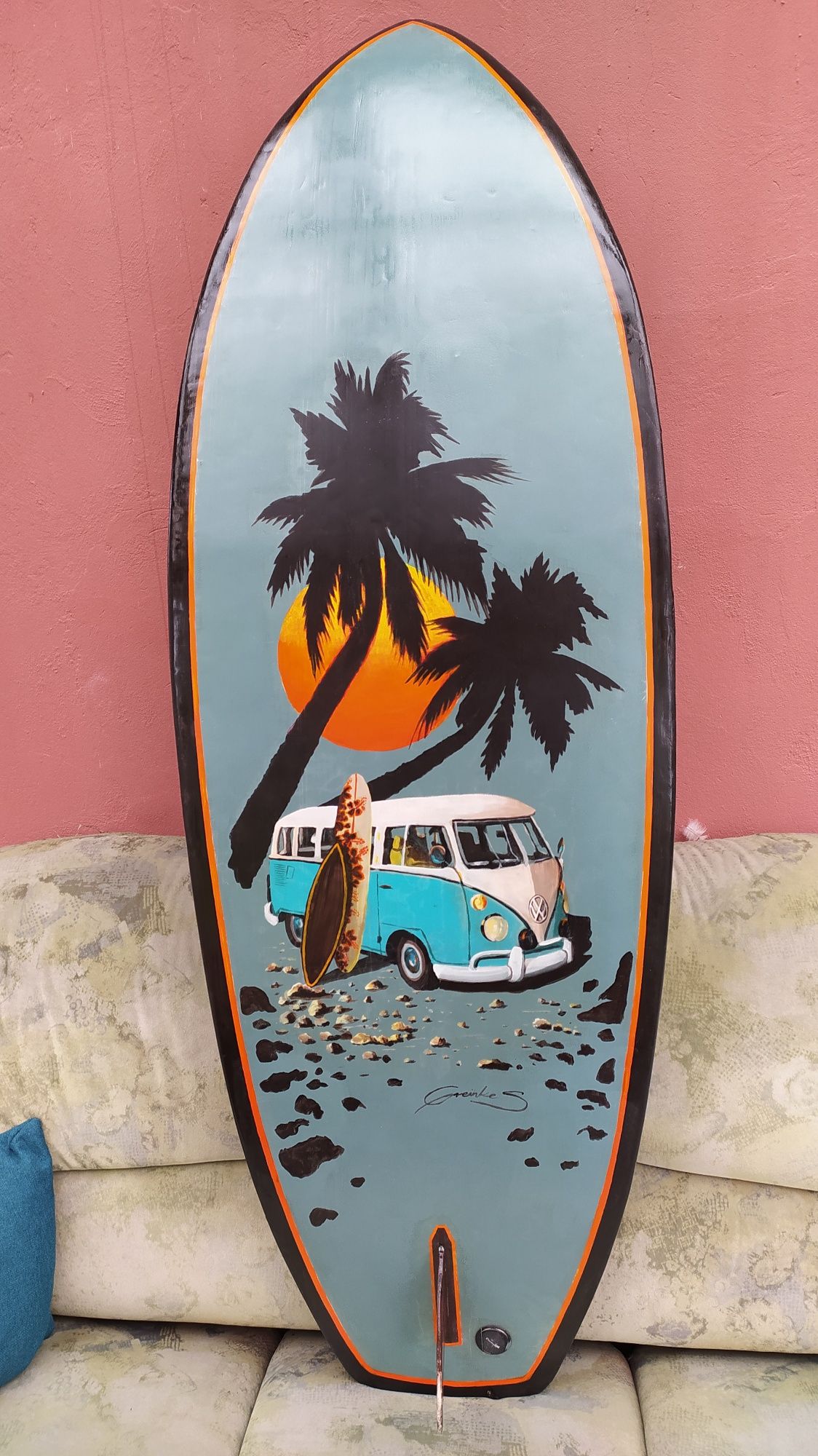2 Deska surfingowa ręcznie malowana 173cm