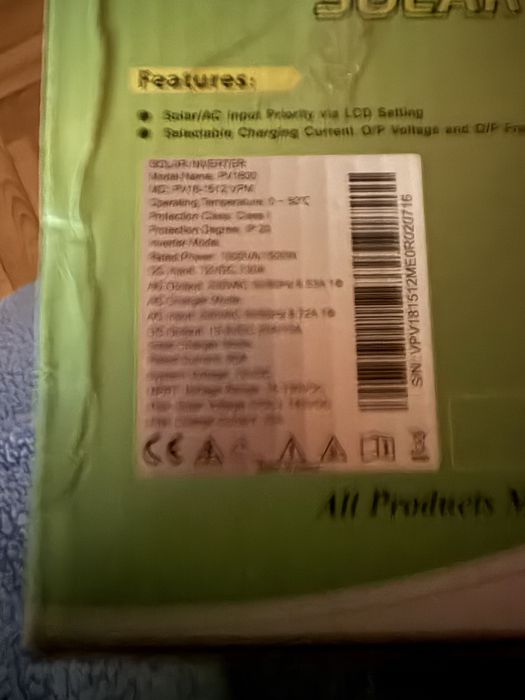 Продам солнечный инвертор MOST PV1800