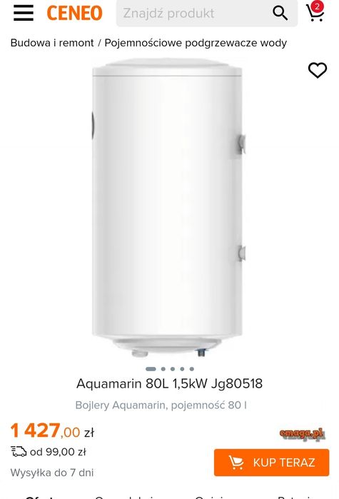 Bojler 80 L nowy